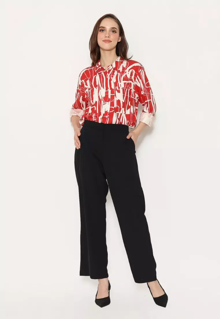 Urban Exchange Cherry Oversize Shirt Printed Red