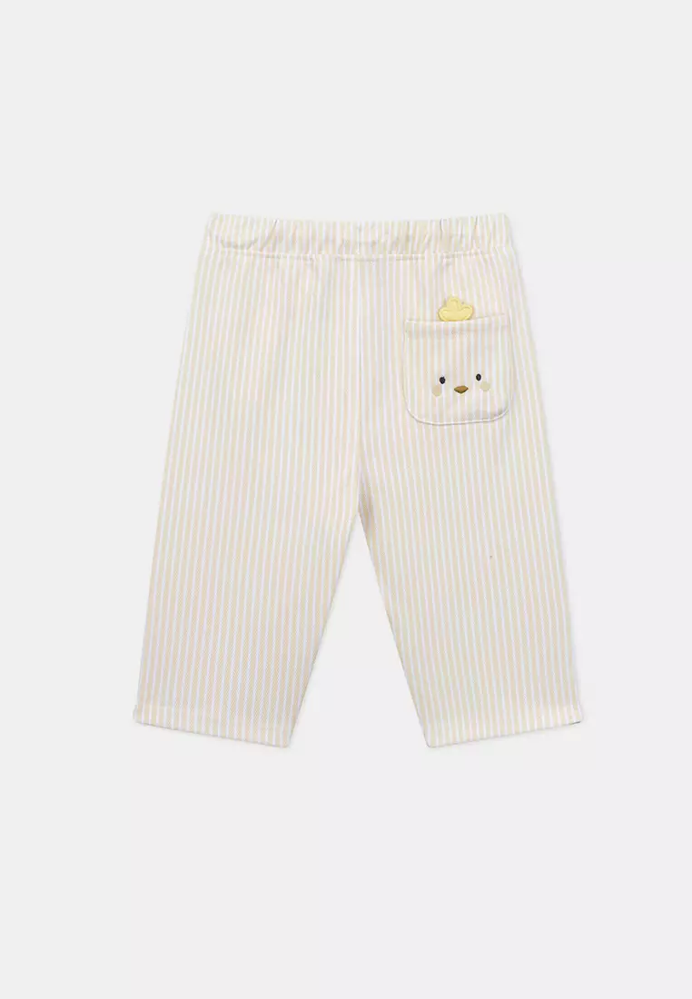 Buttery Yellow And White Striped Pants