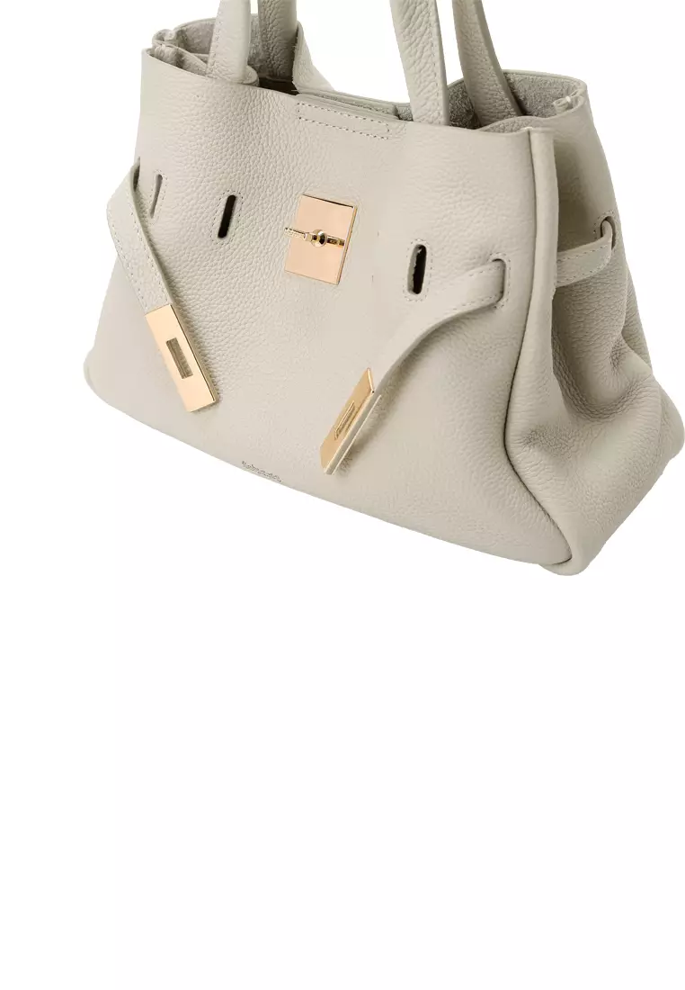 SAOIRSE Belt Soft Structural Shoulder Tote Mini - Cream Beige