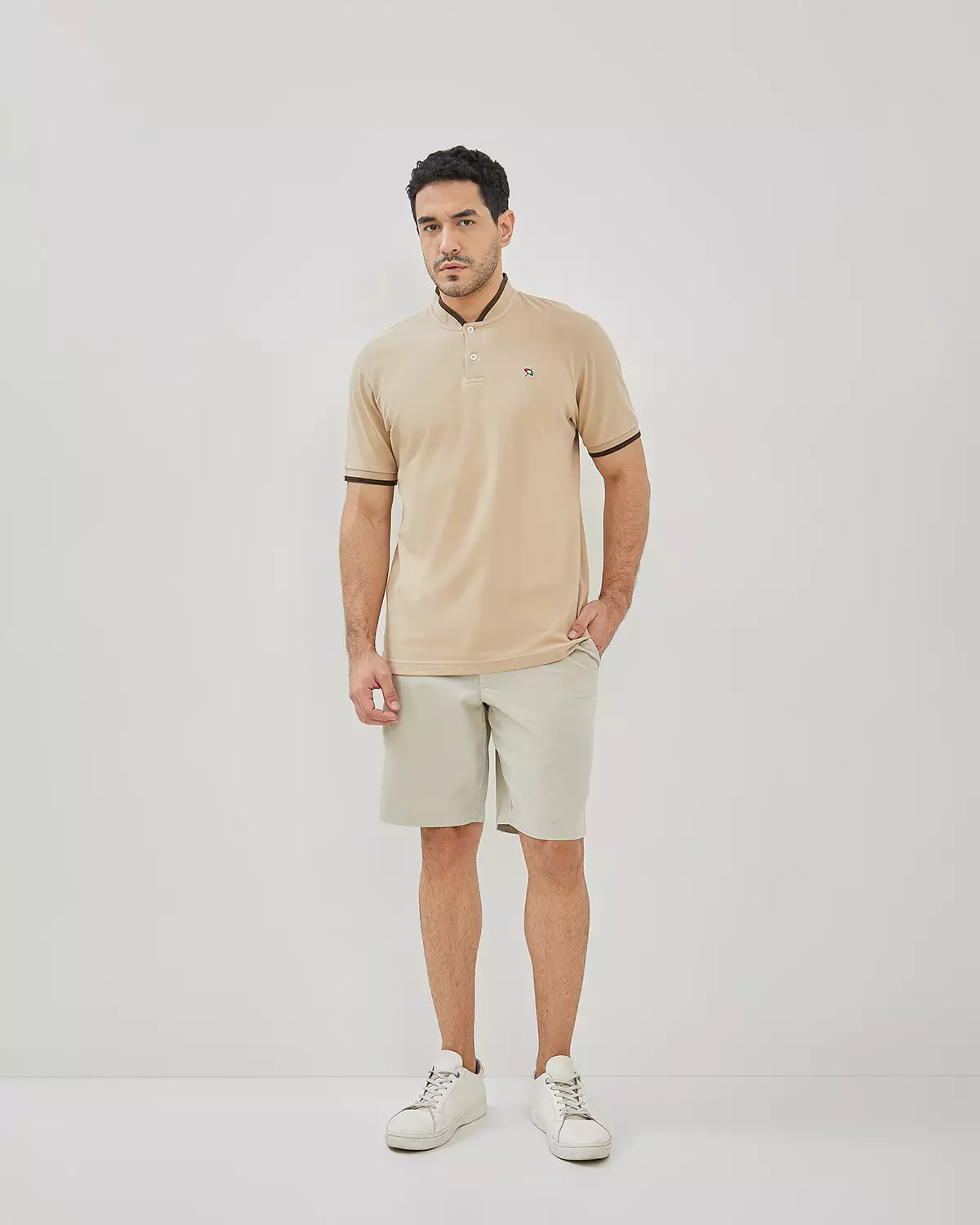 MEN'S CREAM SHORT SLEEVE POLO SHIRT