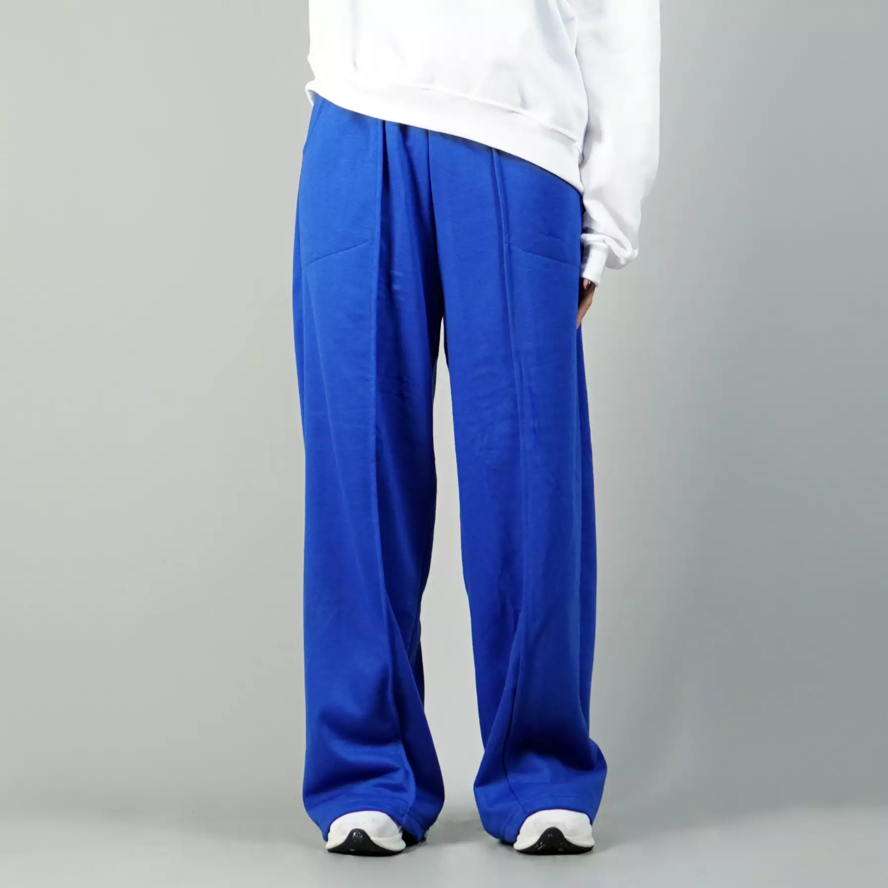 JENNIE Loose Pants Wanita Celana Loose Fit Sweatpants - BIRU