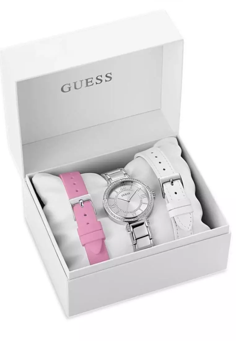 Guess Silver Dial Stainless Steel Strap Women Watch GW0588L2