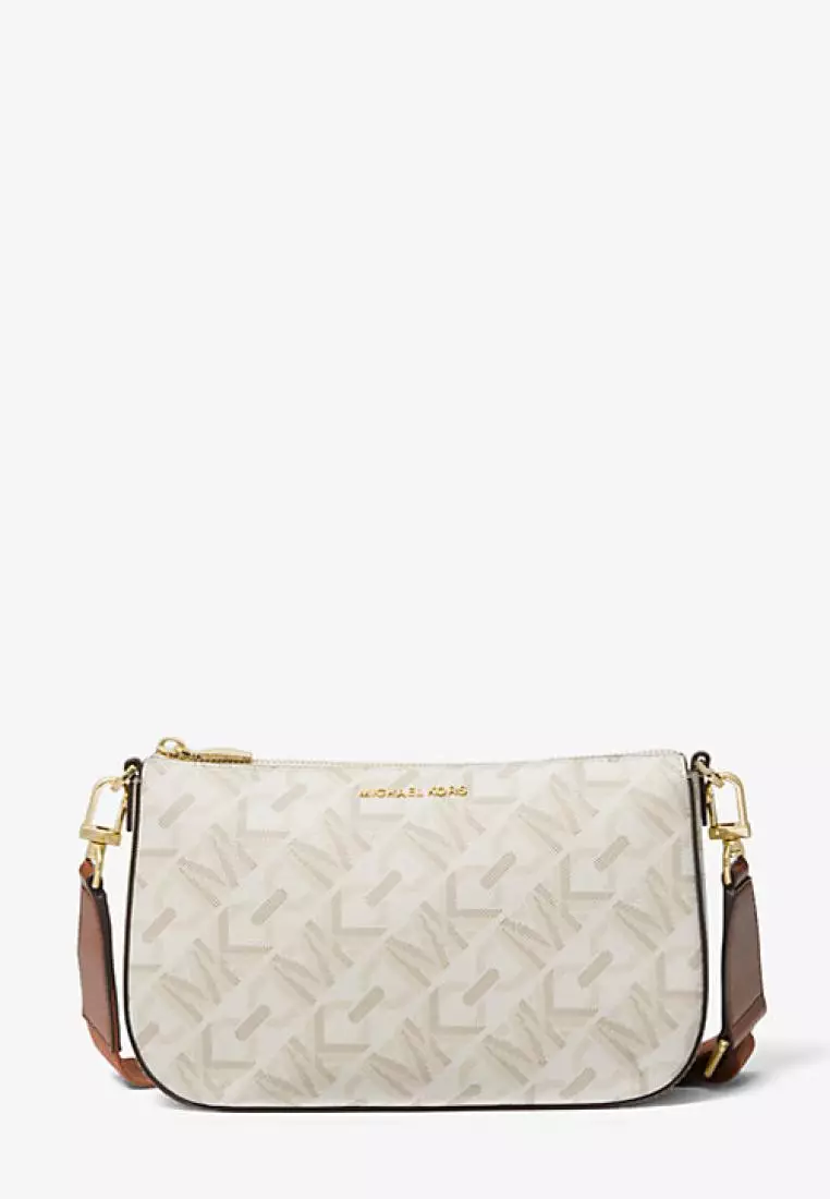 Michael Kors Parker Large Empire Signature Logo 2-in-1 Crossbody Bag Vanilla