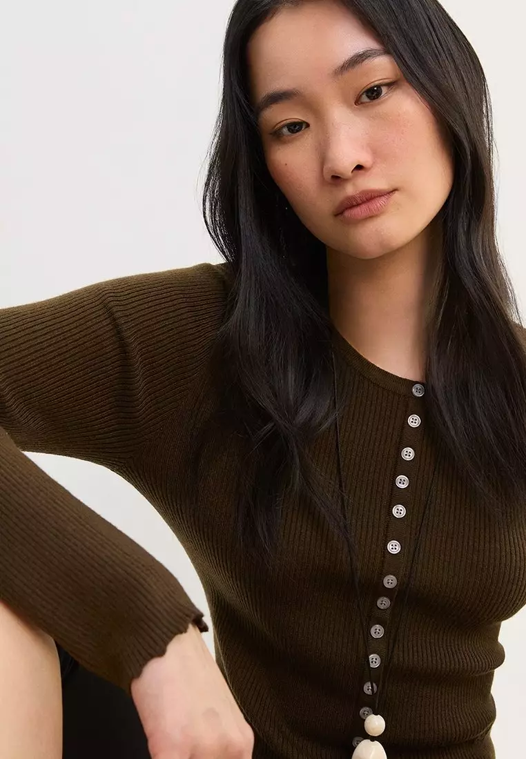 Ribbed Knit Top - Olive