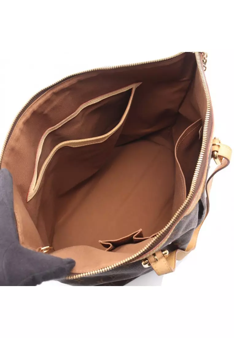 Pre-Loved Louis Vuitton Palermo GM monogram Shoulder bag PVC leather Brown 2WAY