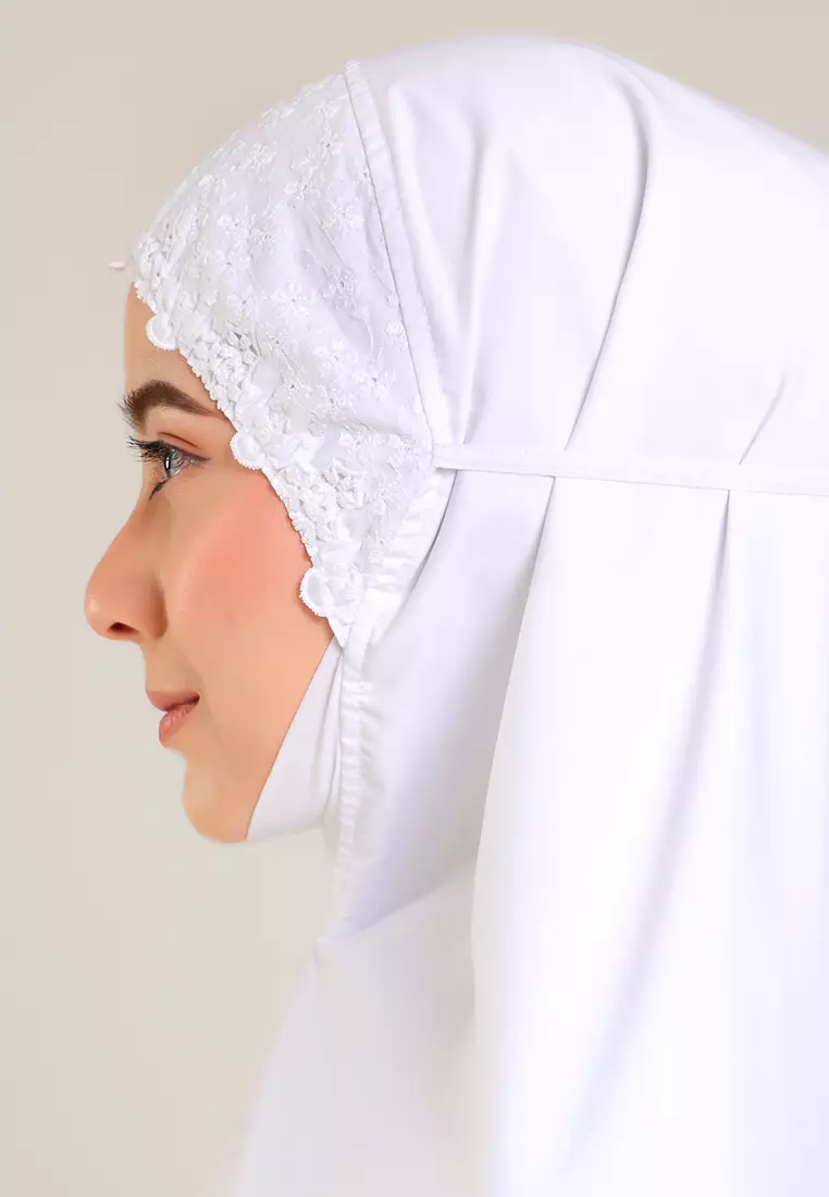Siti Khadijah Telekung Signature Sakura in White