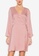 ZALORA OCCASION pink Satin Wrap Mini Dress 104F7AAE57F559GS_1