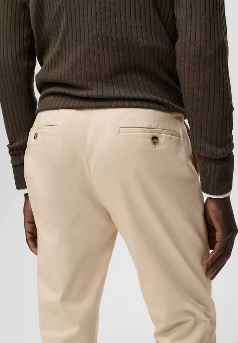 Barna Slim-Fit Twill Chino Trousers