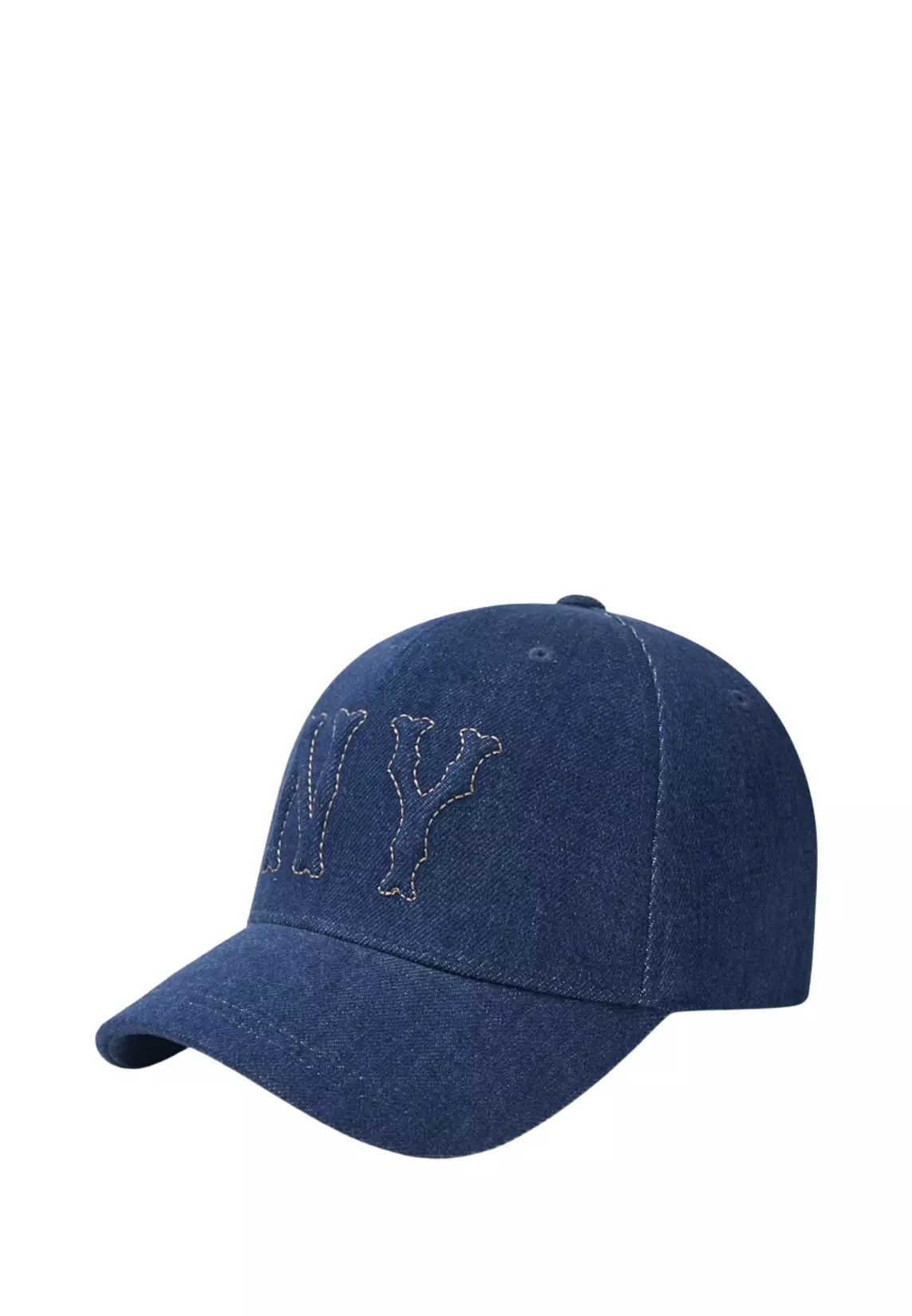 ★MLB Korea★ Denim New Structure Ball Cap NY Indigo 3ACPD01 Jual MLB Korea Embo Logo Denim Structured Ball Cap - NY