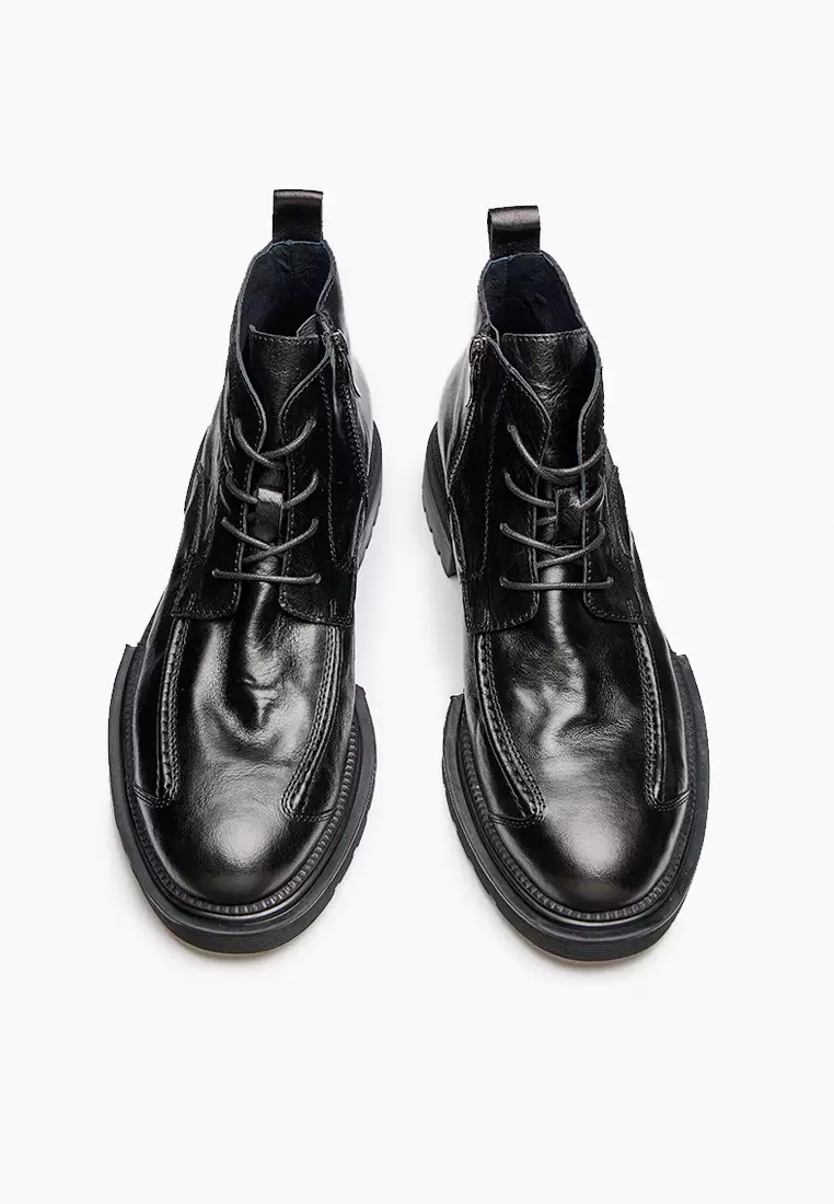 Twenty Eight Shoes VANSA Fashion Top Layer Cowhide Lace up Martin