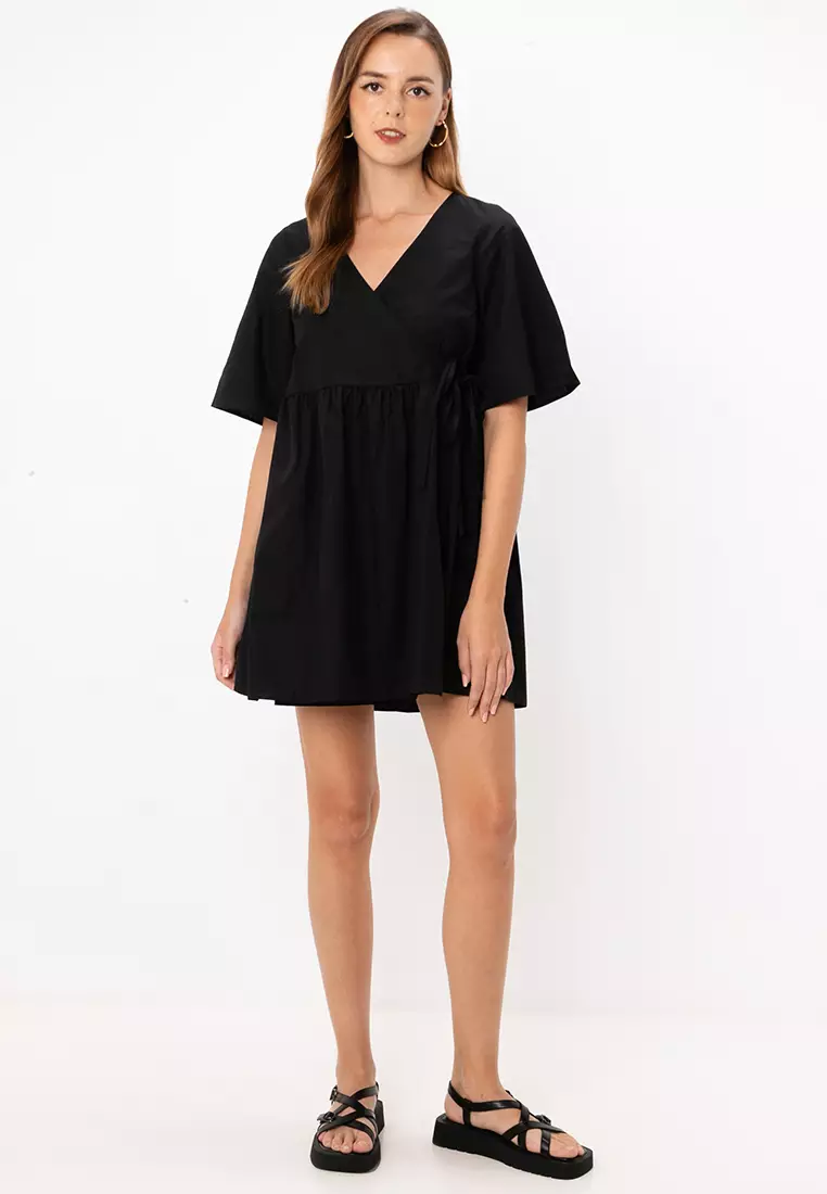 Wrap Smock Mini Dress