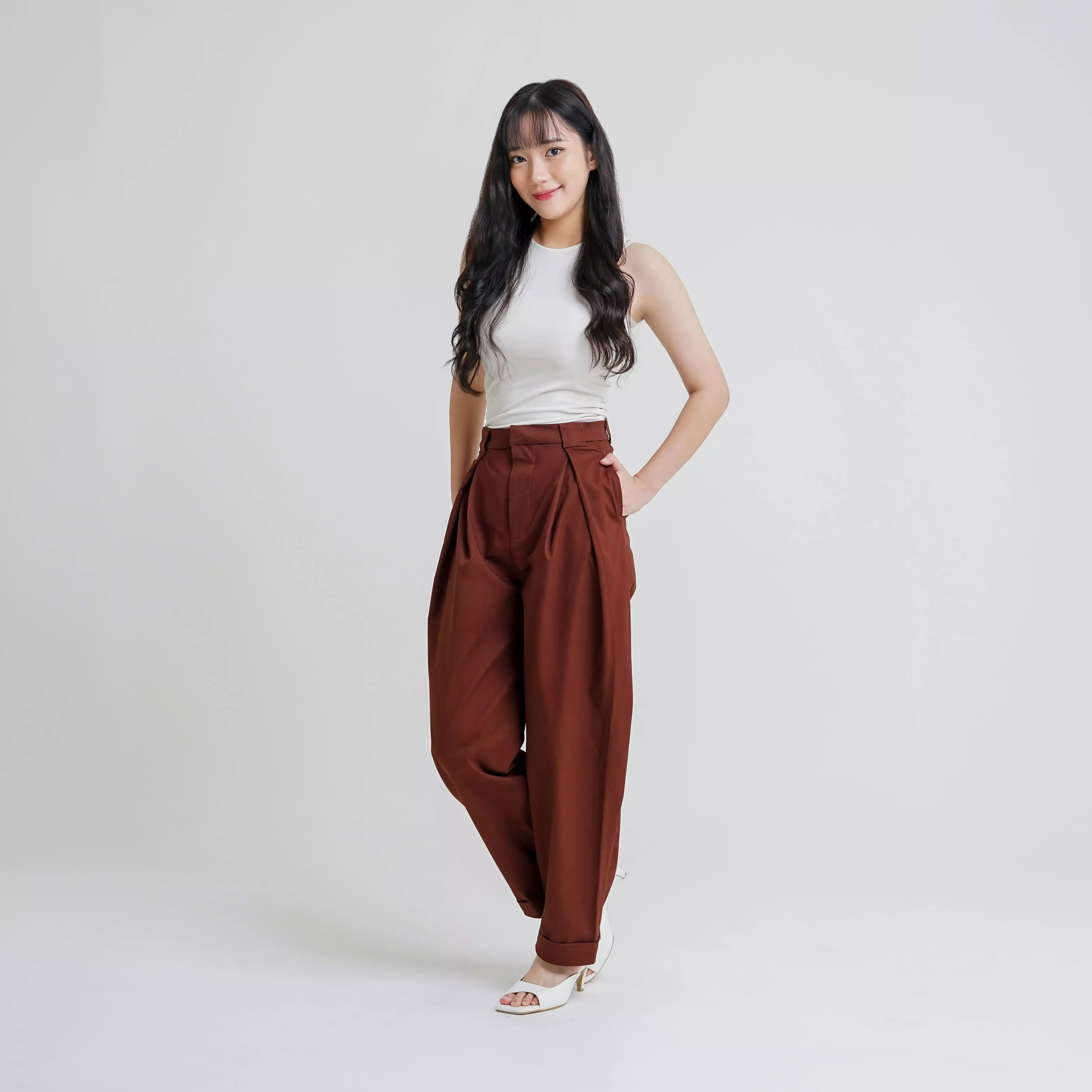 Zera Cocoon Pants Brown