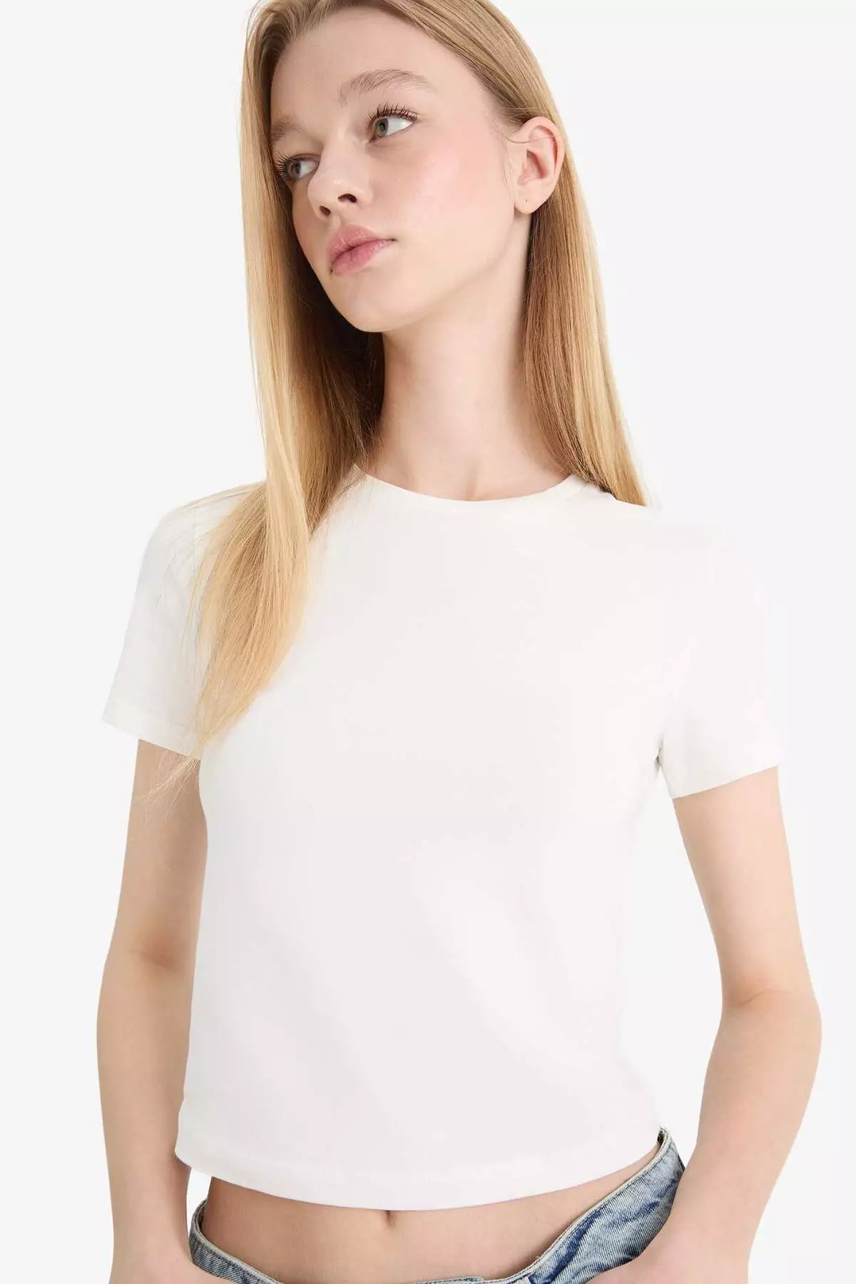 Coool Fitted Basic Plain Short Sleeve T-Shirt F3485Axns