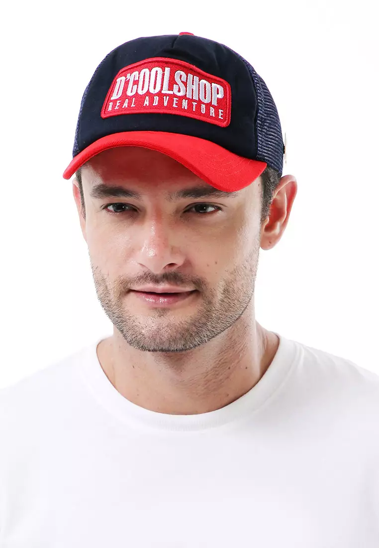 Raesan Topi Baseball Jaring Aksesoris Fashion Pria Adjustable Strap Material Polyester ORIGINAL - Black Red