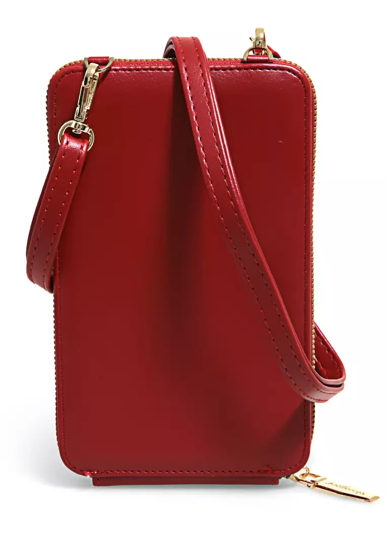 Sling Bag Wanita Tas Selempang Handphone Transparent Design Many Slot Material Leather ORIGINAL