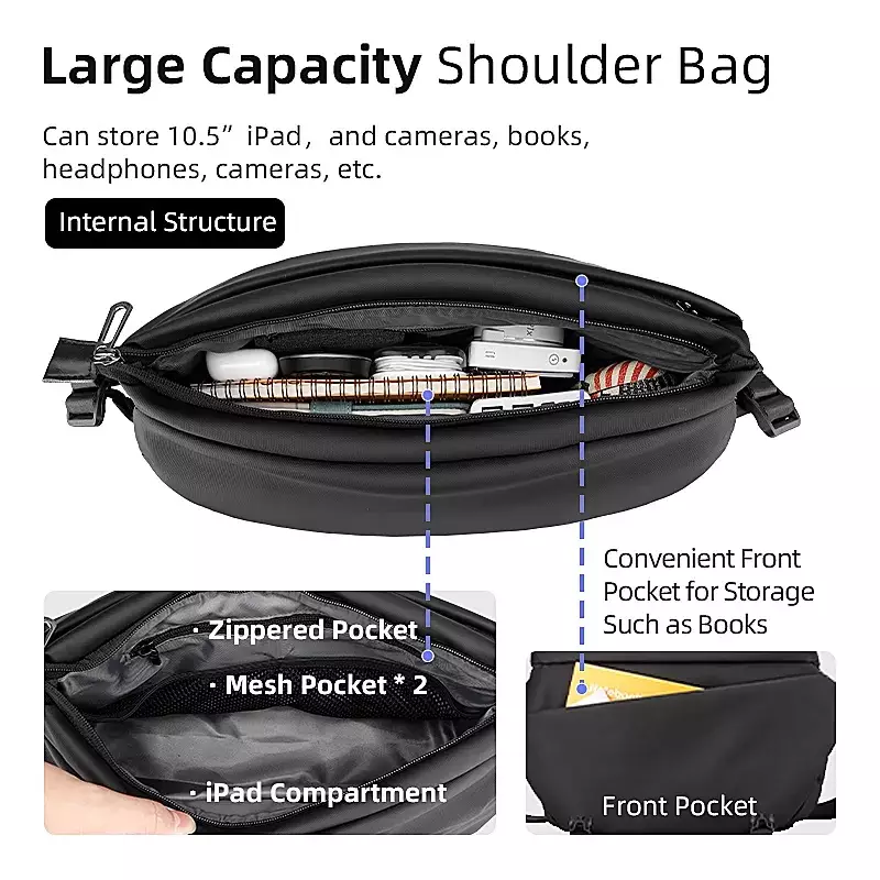 Mark Ryden MR1016 Tas Selempang Pria Crossbody Waist Bag Sling Bag - BLACK