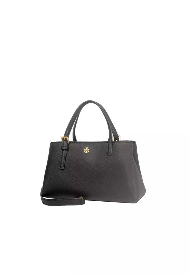 Tory burch satchel priscilla top handle black top
