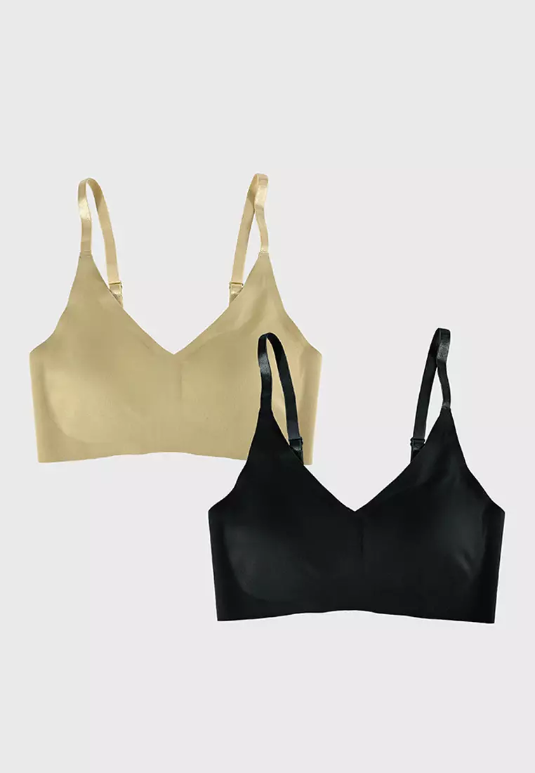 Buy herah Herah Seamless Wireless Bra for Petite to Plus Size Women in  Latte and Midnight (Pack of 2) 2024 Online