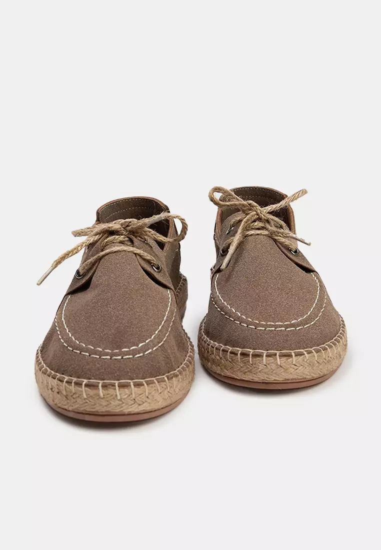 Round Toe Espadrille Boat Shoes