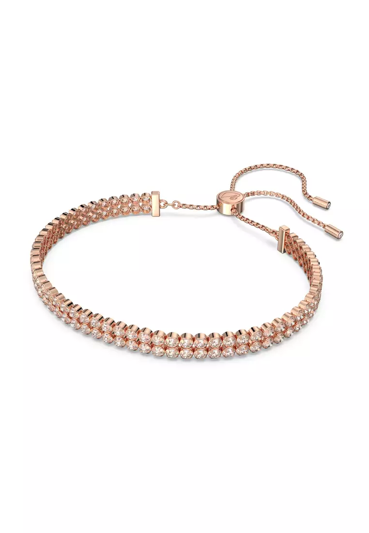 Buy Swarovski Matrix bracelet, Round cut, White, Rose gold-tone
