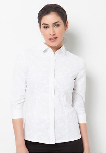 A&D MS 665A Blouse 3/4 Sleeve - White