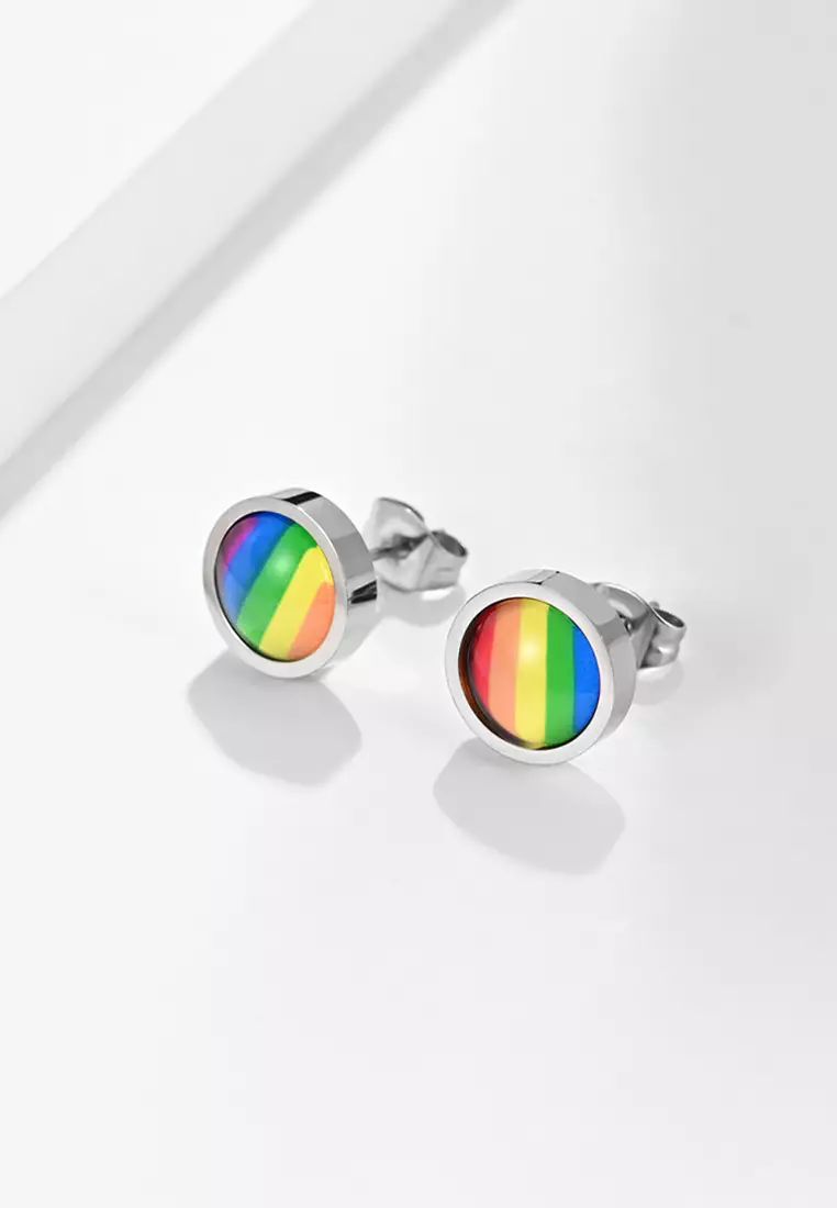 Rainbow hot sale earrings studs