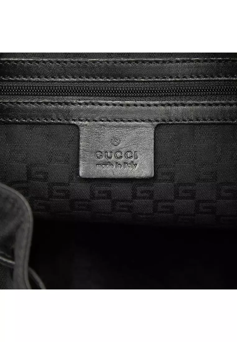 Pre-Loved Gucci Canvas Drawstring Hobo