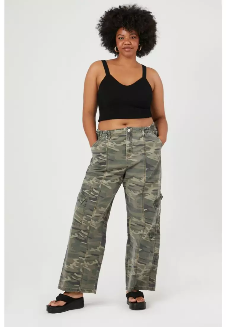 Buy FOREVER 21 Plus Size Twill Camo Cargo Pants 2024 Online