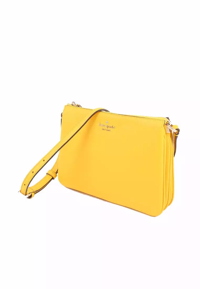 Kate Spade Leila Medium Triple Compartment Satchel Sunflower Field Yellow