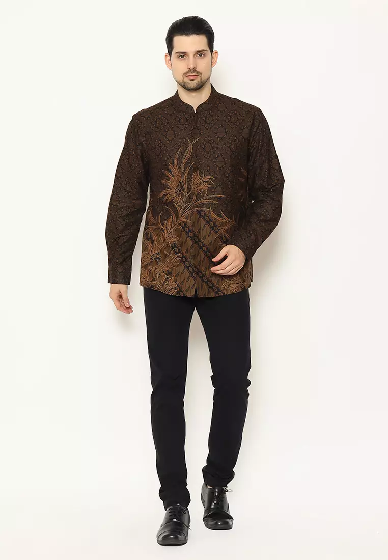 My Aksa Batik Pria Kemeja Koko Panjang Furing Simeon