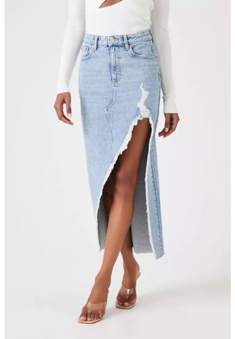 Forever 21 denim midi skirt 2025