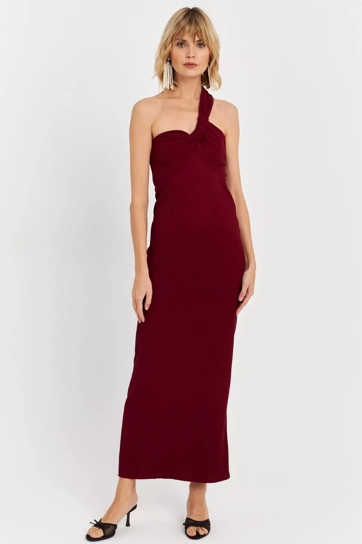 Asymmetrical Neck Maxi Dress