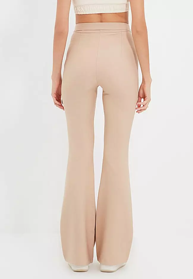 Trendyol Front Stitch Knitted Flare Trousers 2024, Buy Trendyol Online