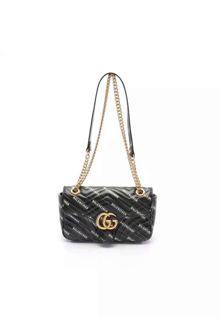 Buy GUCCI GG MARMONT BLACK COLOR MATELASSE SLING BAG (WITH BOX