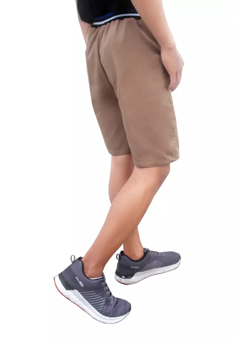 Two Mix Celana Pendek Chinos Dewasa Bahan Katun Warna Coklat Muda 4179