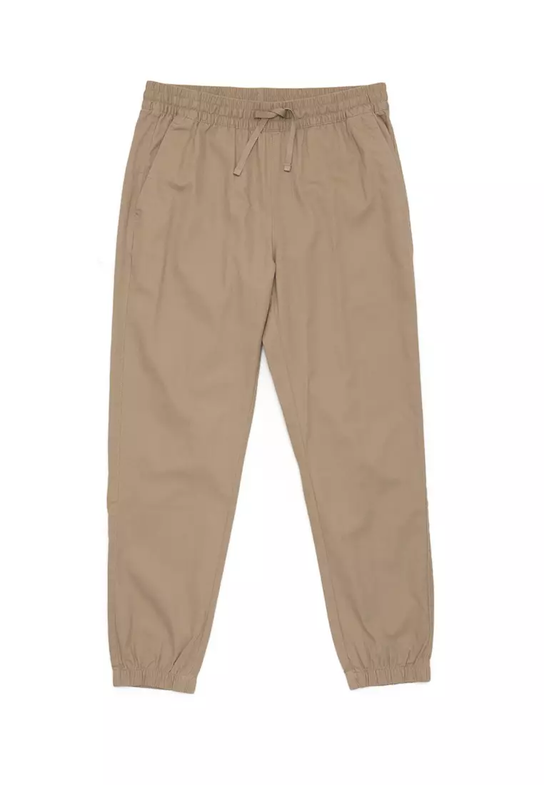 Grace and Lace- Sueded Twill Joggers- Olive