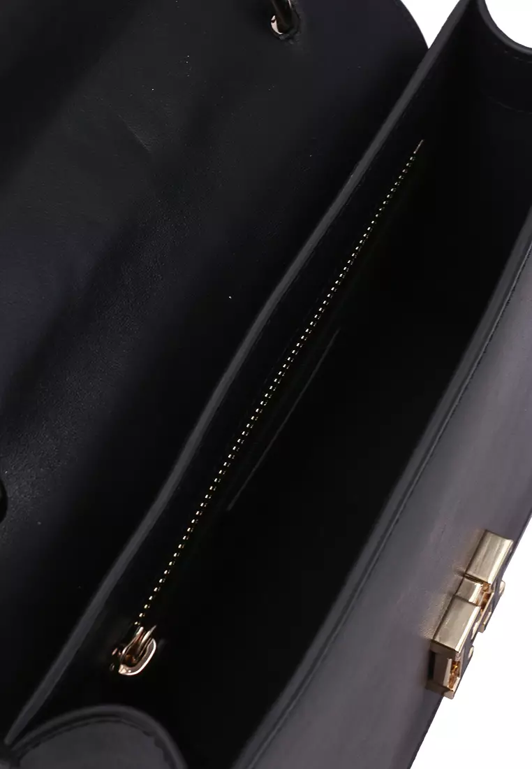 Pushlock Leather Crossbody Bag