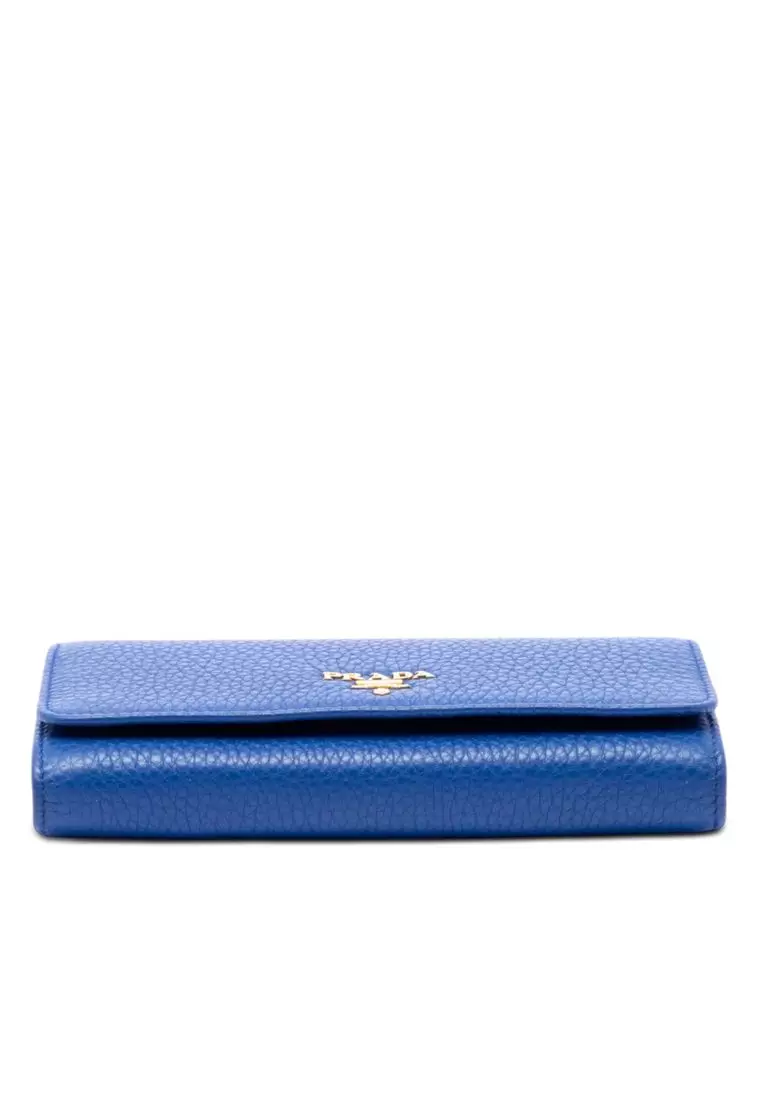 Pre-Loved Prada Vitello Daino Wallet On Strap