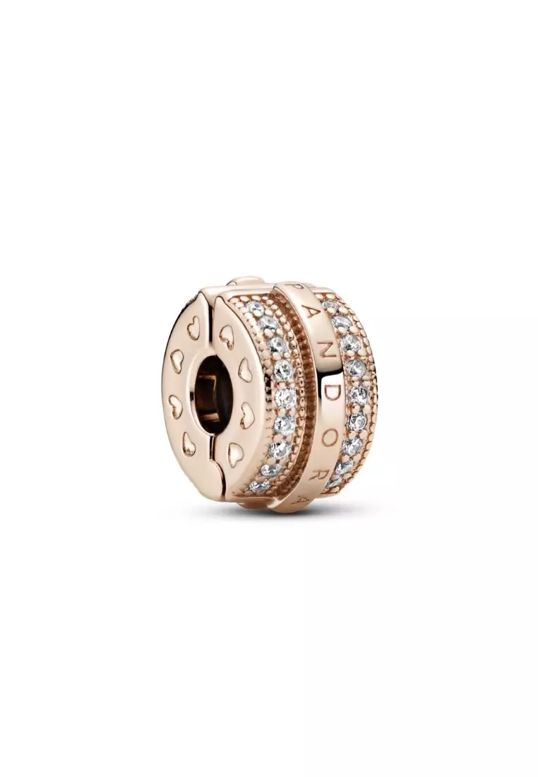 Rose gold pandora clip on sale