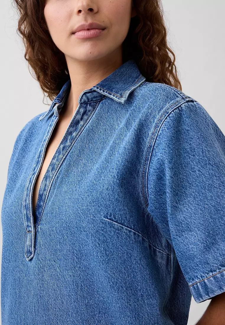 Short Sleeves Denim Dress