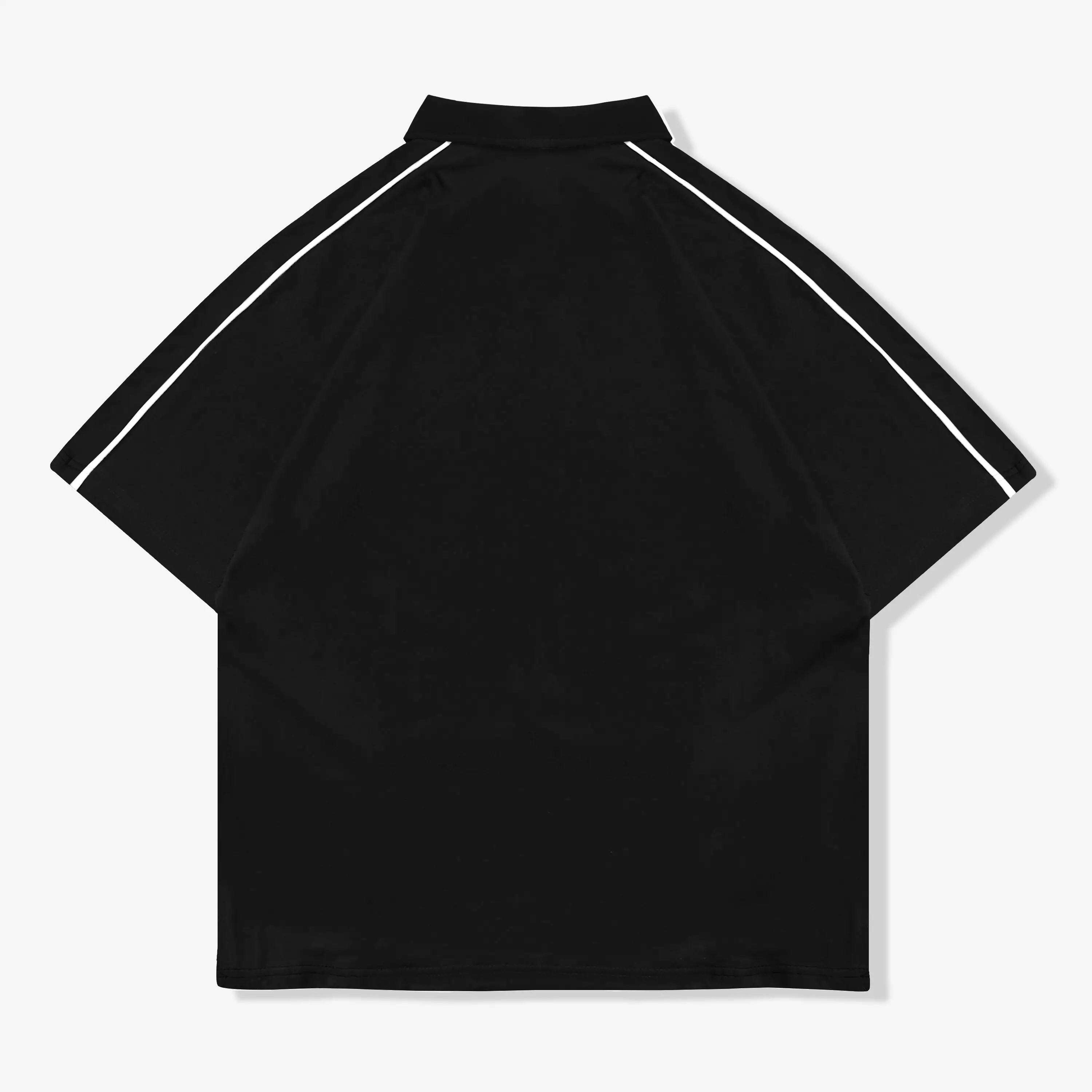 OOTDSUPPLY Oversize Polo Rugby Shirt V.4 Glisten Full Black | Kaos Polo Pria dan Wanita PSRGB-V4004