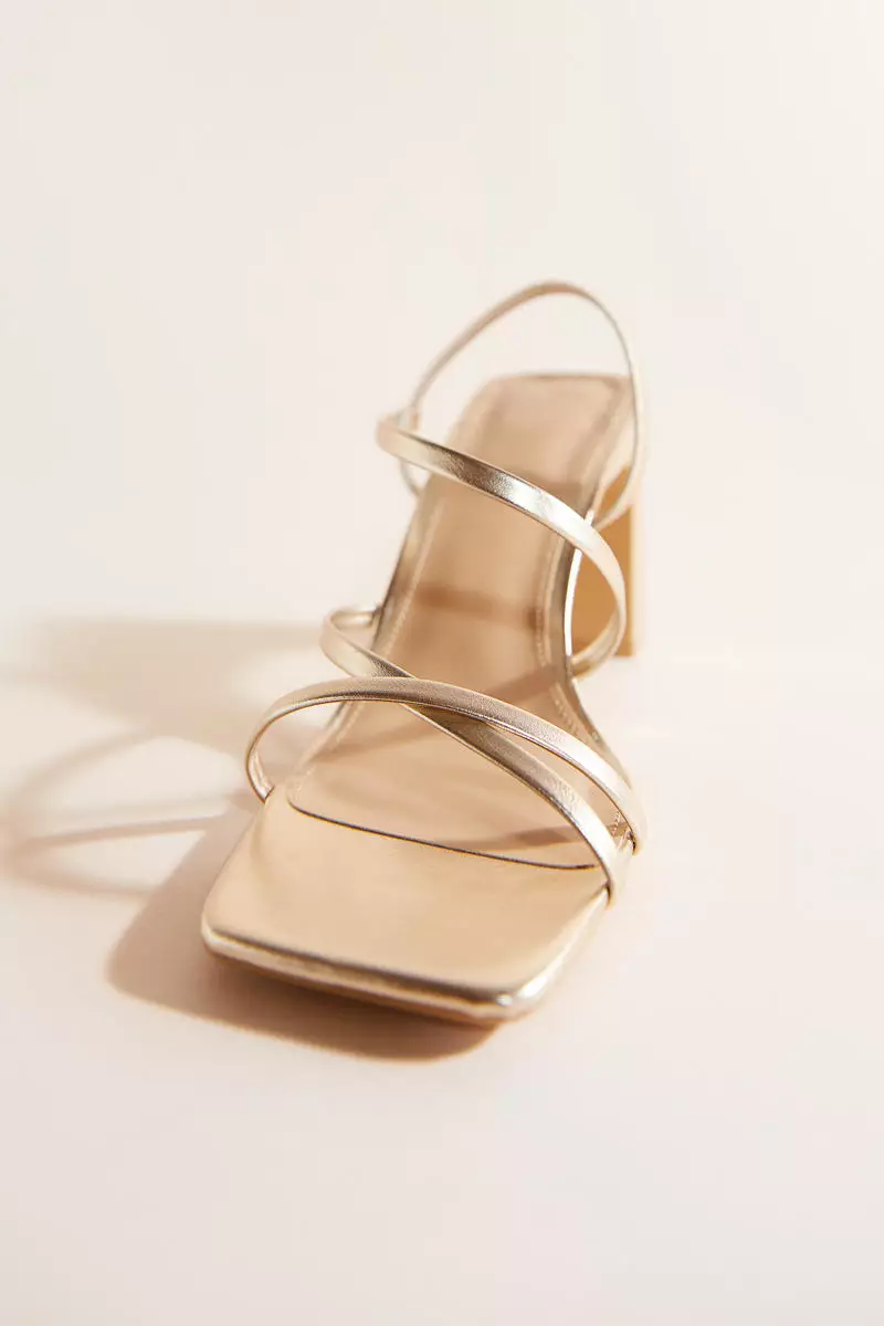 Block Heels Gold Sandals H&m Buy H&M Block-heeled Sandals 2025
