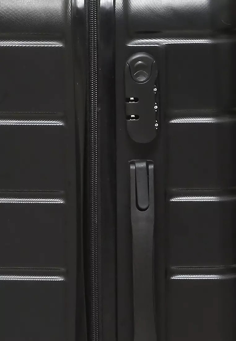 Austin Koper Hardcase Unisex Size 24 Inch Large Compartment Suitcase Combination Lock Material ABS+PVC Coated ORIGINAL - Black