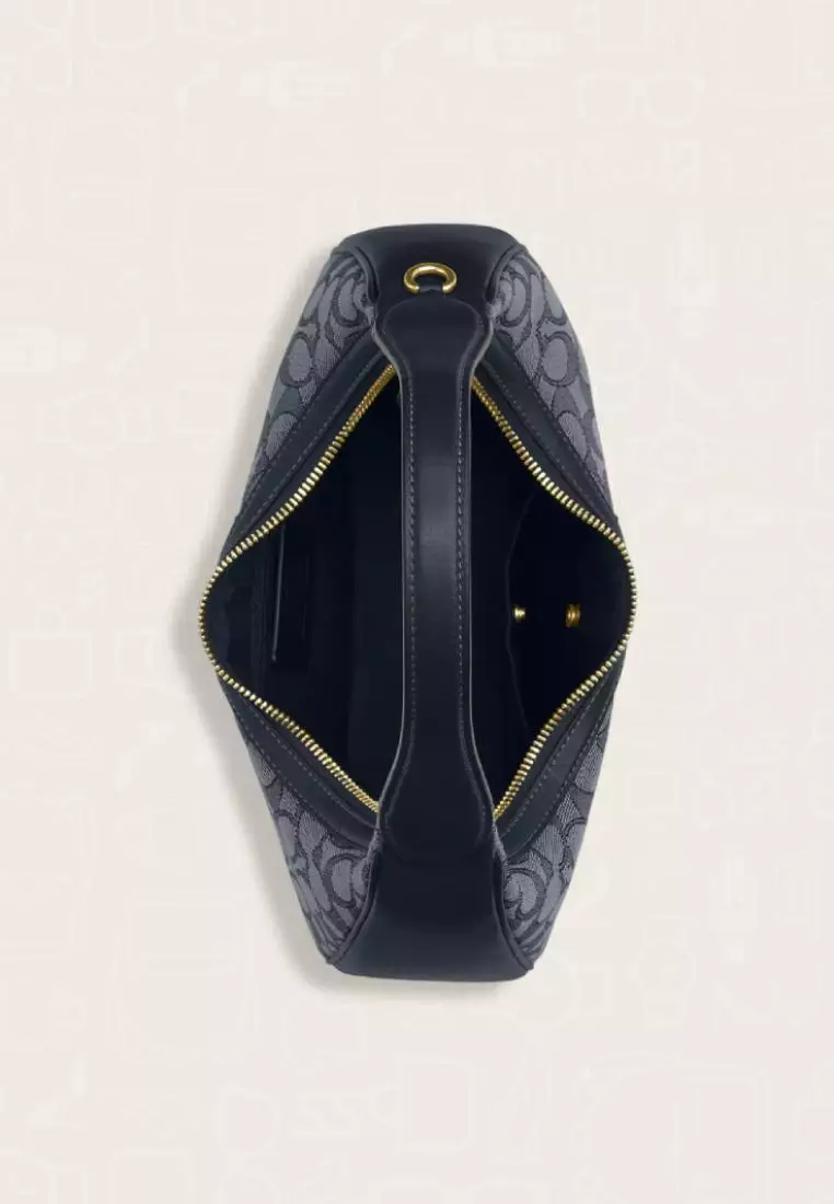 Coach Carmen Shoulder Bag In Signature Jacquard Midnight Navy