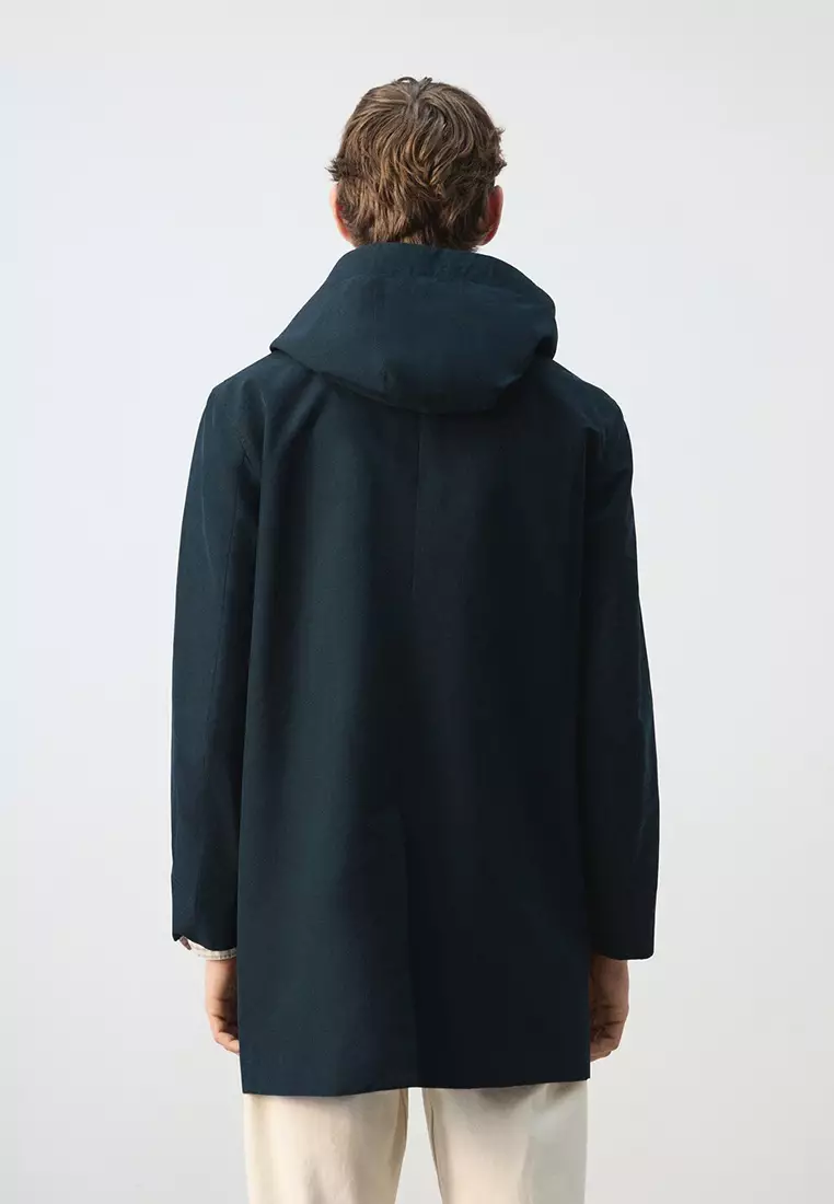 Water-Repellent Parka Jacket With Removable Hood