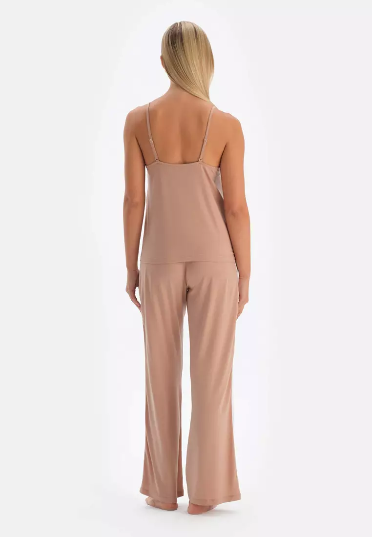 Light Brown Trousers, Regular, Long Leg, Underwear for Women