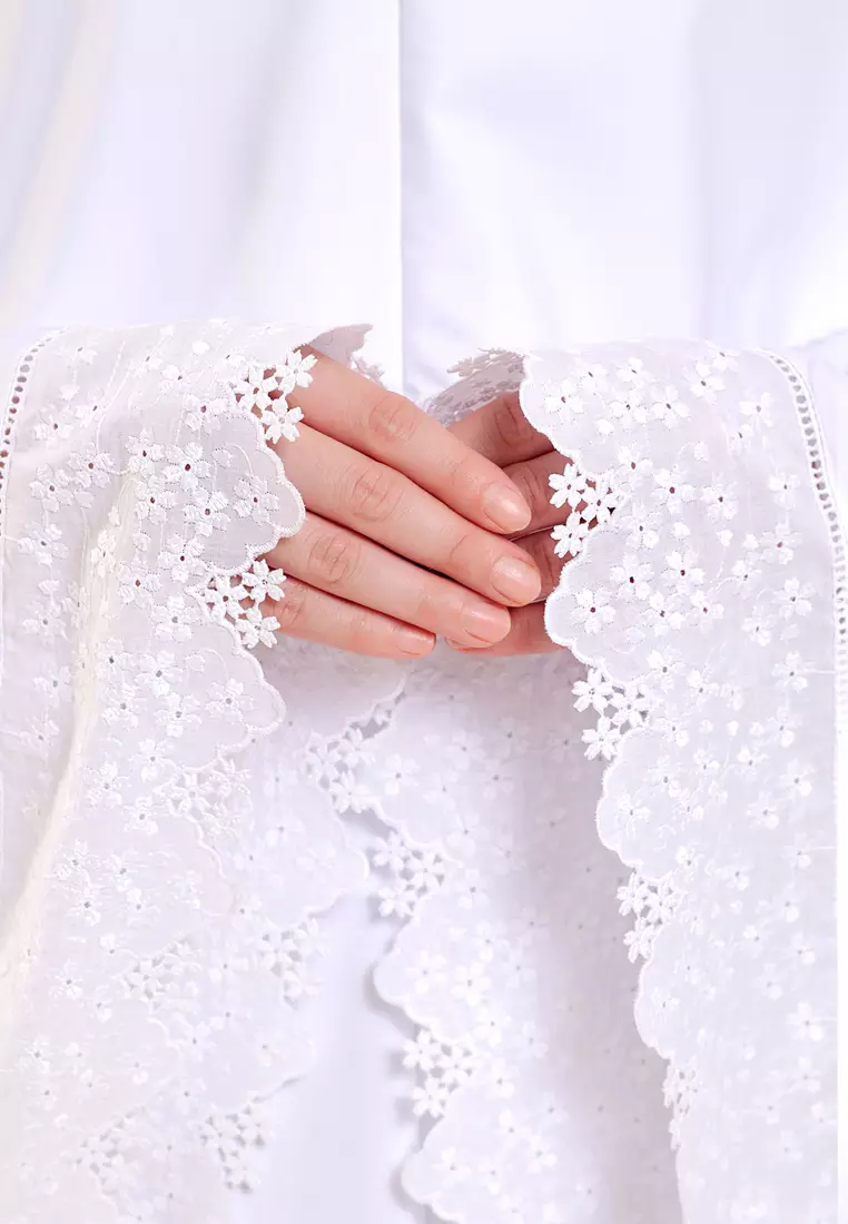 Siti Khadijah Telekung Signature Sakura in White