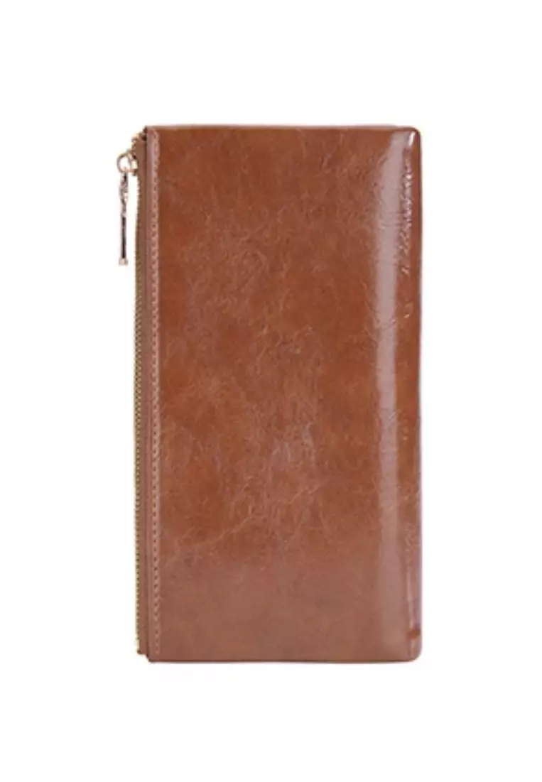 Dompet Wanita Panjang Motif Polos Bahan Kulit PU Leather Premium Quality ORIGINAL