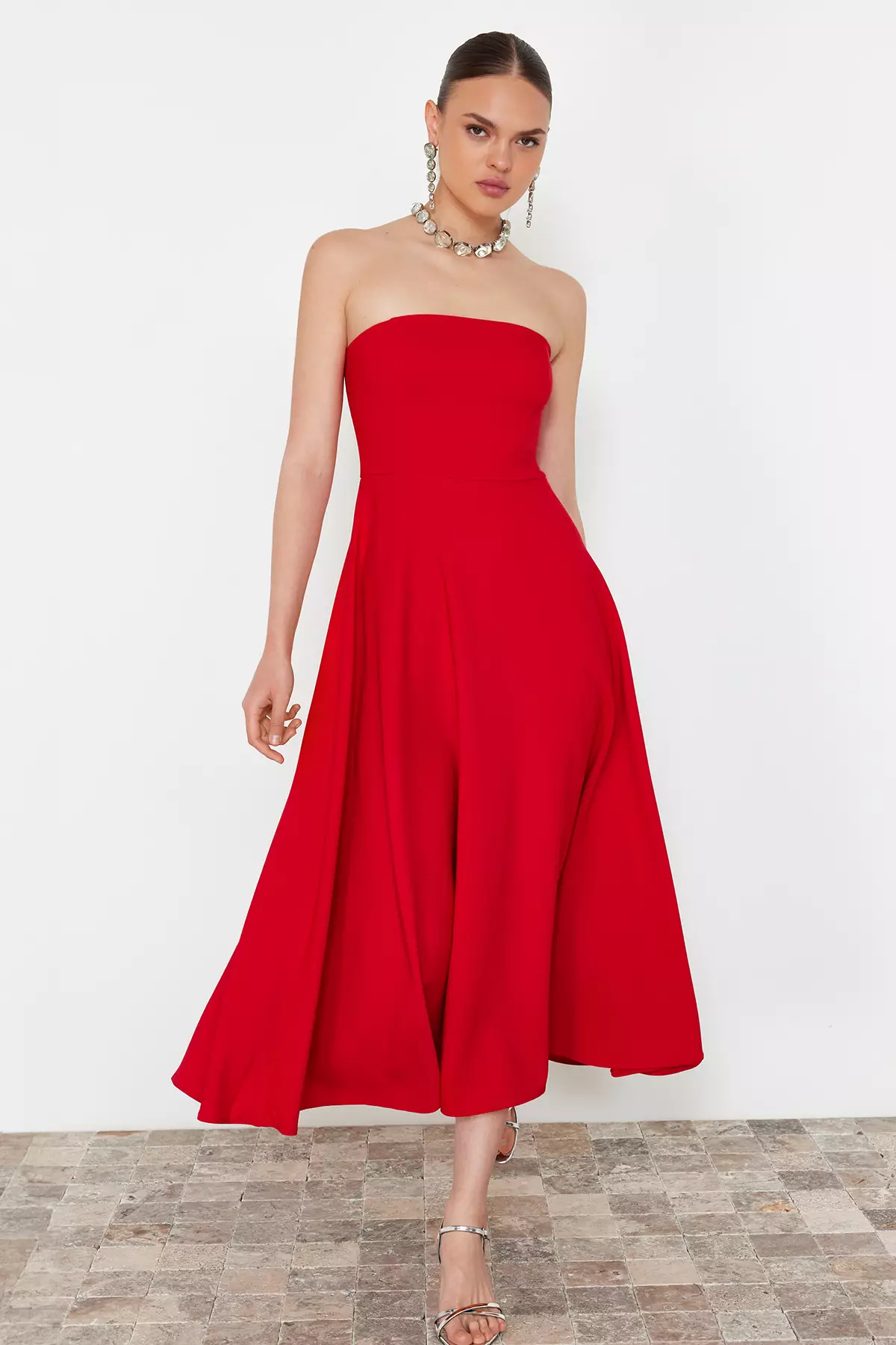 Strapless Midi Dress