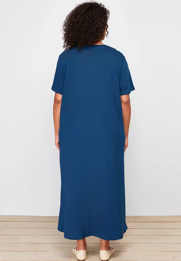 Plus Size Cotton Midi T-Shirt Dress